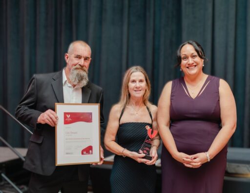 Stan, Carolyn and Erin after award presentation